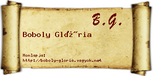 Boboly Glória névjegykártya